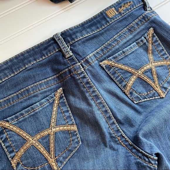Kut From The Kloth Stevie Straight Leg Dark Blue Size 10 Embroidery - Picture 4 of 7